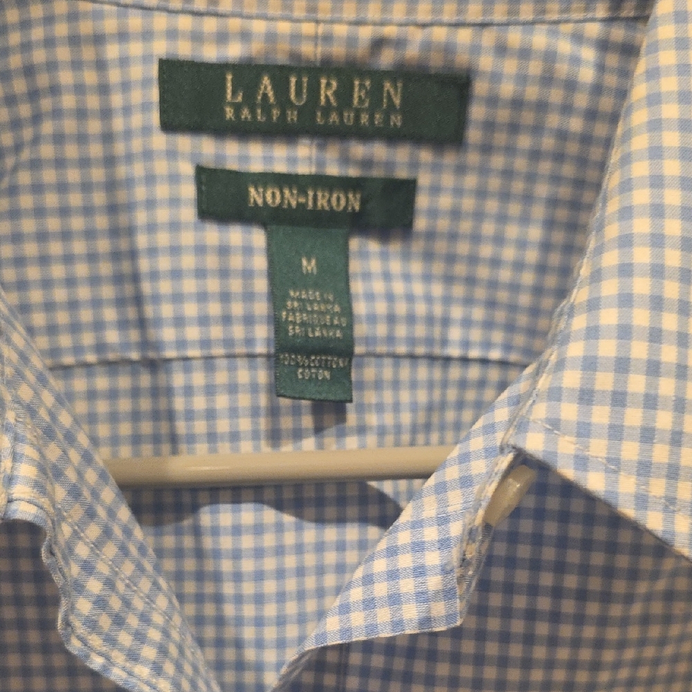 Lauren Ralph Lauren Light Blue Gingham Men's Shirt